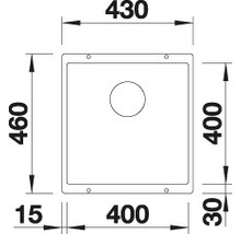 Spüle Blanco Subline 400-U 460x430 mm weiß-thumb-4