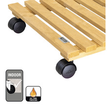 Rollbrett aus Holz mit Rollen für den Innenbereich, Symbol für Innenbereich, Symbol für Ölpflege