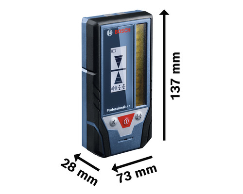Bosch Professional LR 7 Linienlaserempfänger mit Abmessungen