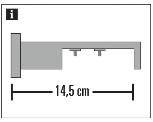 Gardinenstangenhalterung, 14,5 cm Länge