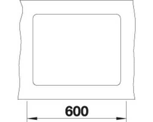 Seitenansicht eines Ausschnitts mit Maßangabe 600