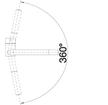 Diagramm einer drehbaren Halterung mit 360 Grad Drehbereich