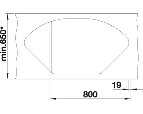 Technische Zeichnung mit Maßangaben