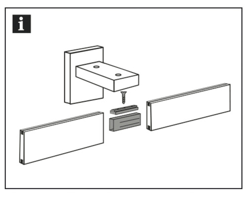 Illustration zur Montage einer Regalbefestigung mit Schraube