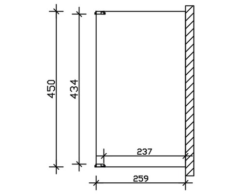 Technische Zeichnung eines Schranks mit Maßangaben.