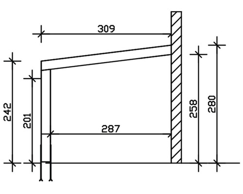Technische Zeichnung eines Wandregals mit Maßangaben