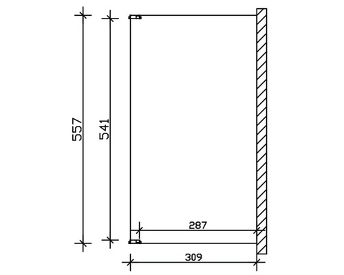 Technische Zeichnung eines Schranks mit Maßangaben