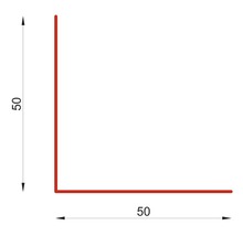 Profilwinkel mit Maßangaben 50 x 50 Millimeter