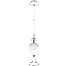 Pendelleuchte mit zylindrischem Glasschirm und Leuchtmittel