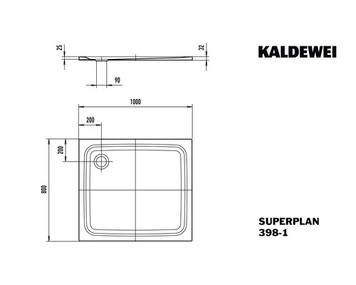 Kaldewei Superplan Duschwanne Maßzeichnung