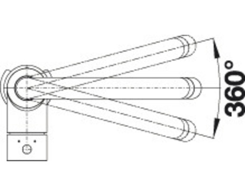 Illustration einer Armatur mit 360 Grad Drehwinkel