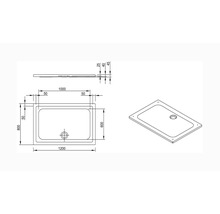 Extraflache Rechteck-Duschwanne Jungborn Anca 80x120x2,5 cm weiß-thumb-3 Extraflache Rechteck-Duschwanne Jungborn Anca 80x120x2,5 cm weiß-thumb-3