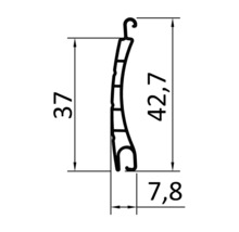 ARON Vorbaurollladen PVC grau 800 x 765 mm Kasten Aluminium RAL 9016 verkehrsweiß Gurtzug Links-thumb-3