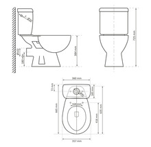 WC-Kombination Set Differnz Tiefspüler mit Spülrand Abgang waagerecht weiß glänzend mit WC-Sitz 38.500.02-thumb-6