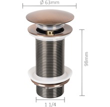 Waschtischablaufgarnitur mit den Maßen 63 mm Durchmesser und 98 mm Höhe