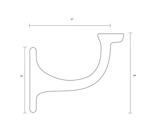 Technische Zeichnung einer Garderobenstütze mit Maßangaben