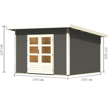 Gartenhaus Karibu Speyer 305 x 305 cm terragrau