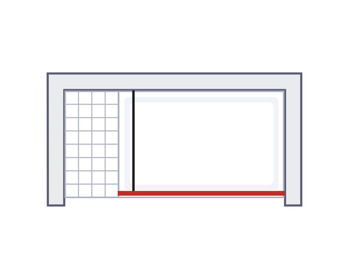 Illustration eines Garagentors mit Gitterfenster