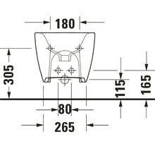 Wandbidet Duravit Viu weiß mit Beschichtung 22921500001