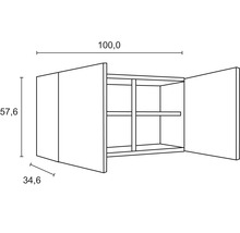 Hängeschrank Optifit Kaya Wildeiche matt 100x57,60x34,60 cm mit Drehtür