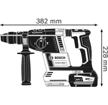Boschhammer mit den Maßen 382 mm Länge und 228 mm Höhe