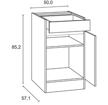 Küchenblock Optifit Luca 2742OE-0+ weiß matt 270 cm