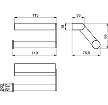 Toilettenpapierhalter Ideal Standard Connect ohne Deckel chrom N1381AA