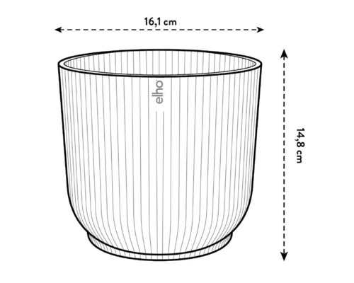 Elho Pflanztopf mit den Maßen 16,1 cm Breite und 14,8 cm Höhe