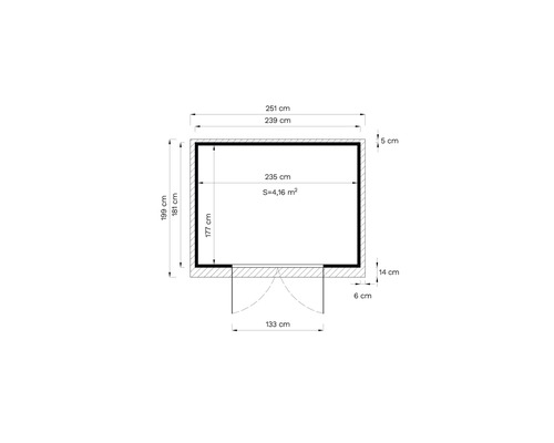 Grundrisszeichnung mit Maßangaben