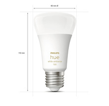 Philips Hue Lampe mit den Maßen 110 mm Höhe und 60 mm Durchmesser