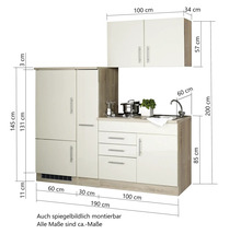 Singleküche Held Möbel Toronto 190 cm buche-thumb-4