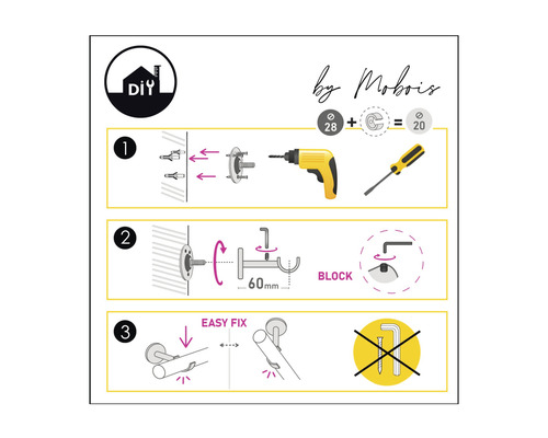 Montageanleitung für Vorhangstangenhalterung