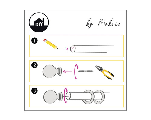 Anleitung zum Anbringen einer Gardinenstange mit Endstück