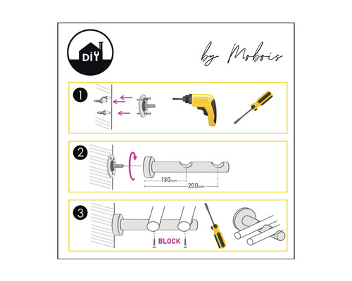 Anleitung zur Montage einer Doppelstange für Handtücher