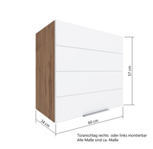 Hängeschrank mit vier Schubladen, 57 x 60 x 34 cm