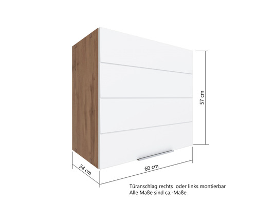 Hängeschrank mit vier Schubladen, 57 x 60 x 34 cm