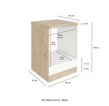 Unterschrank mit Maßangaben