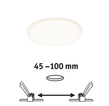 Illustration der Einbaugröße einer Leuchte mit 45 bis 100 Millimeter
