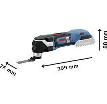 Bosch Multifunktionswerkzeug mit den Maßen 76 mm, 88 mm und 309 mm