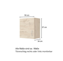 Hängeschrank mit einer Tür und den Maßen 50 x 57 x 34 cm