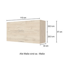 Wandschrank mit zwei Türen und den Maßen 110 x 57 x 34 cm