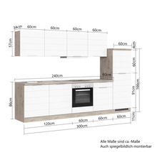 Küchenzeile mit Maßen