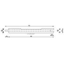 Faseprofil Fichte strukturiert rot/weiß 13,5x145x2500 mm-thumb-3 Faseprofil Fichte strukturiert rot/weiß 13,5x145x2500 mm-thumb-3