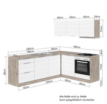 Küchenzeile mit Maßen