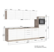 Küchenzeile mit Maßen