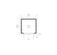 Gerätehaus Konsta Studio Basic mit Fußboden 246x238 cm natur-thumb-23