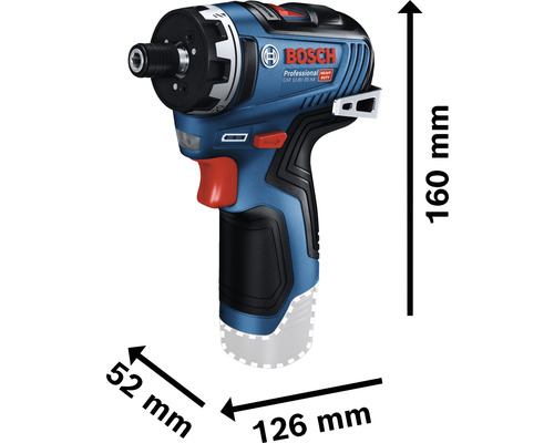 Bosch Professional Akku-Bohrschrauber mit Abmessungen