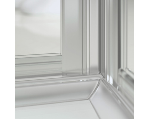 Detailansicht eines Duschkabinenrahmens.