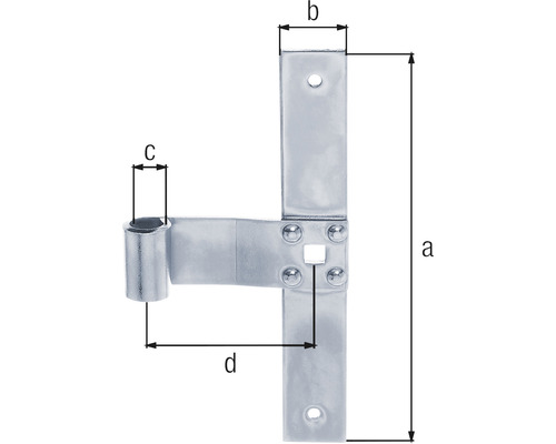 Abbildung einer T-Lasche mit Dimensionen für Montageanwendungen