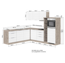 Küche mit Maßen für Planung und Einbau
